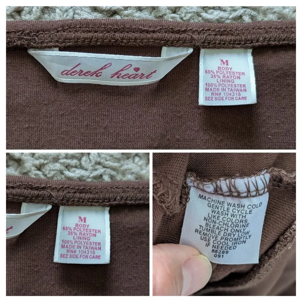 Y2K Derek Heart Bubble Skirt M Brown Thick Elastic Waist Beachy Fairy Forest